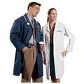 Superior Surgical Lab Coat, Unisex, Navy, XL 431-XL